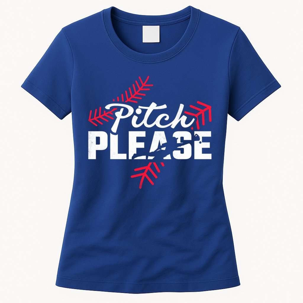 Pitch Please Baseball Cute Gift Womens T-Shirt
