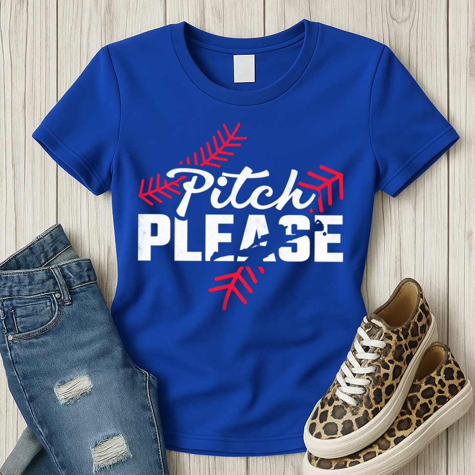 Pitch Please Baseball Cute Gift Womens T-Shirt