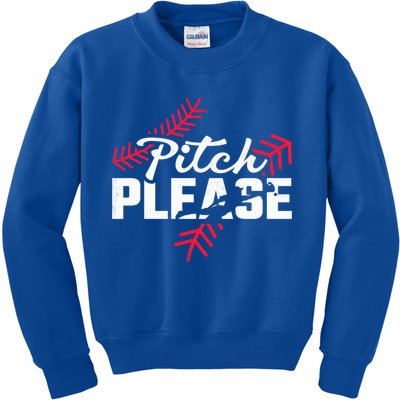 Pitch Please Baseball Cute Gift Kids Sweatshirt