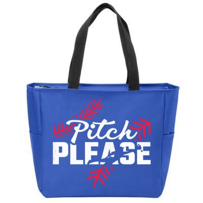 Pitch Please Baseball Cute Gift Zip Tote Bag