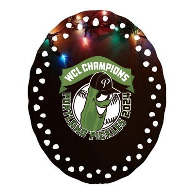 Portland Pickles Baseball 2024 Ceramic Oval Ornament