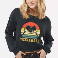 Pickleballer Pickle Baller Pickleball Player Cropped Pullover Crew