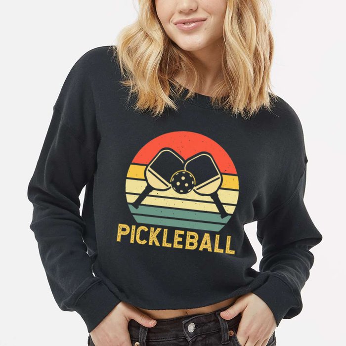 Pickleballer Pickle Baller Pickleball Player Cropped Pullover Crew