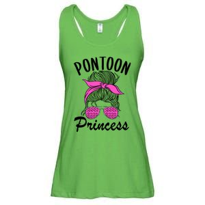 Pontoon Princess Boating Mom Lake Life Funny Pontooning Meaningful Gift Ladies Essential Flowy Tank