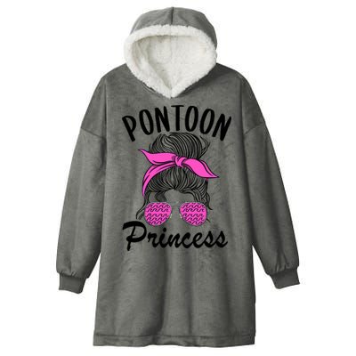 Pontoon Princess Boating Mom Lake Life Funny Pontooning Meaningful Gift Hooded Wearable Blanket