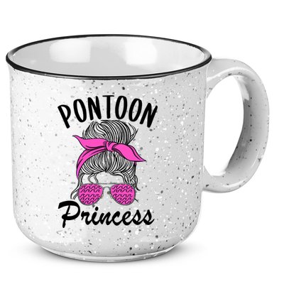 Pontoon Princess Boating Mom Lake Life Funny Pontooning Meaningful Gift 15oz Campfire Ceramic Mug