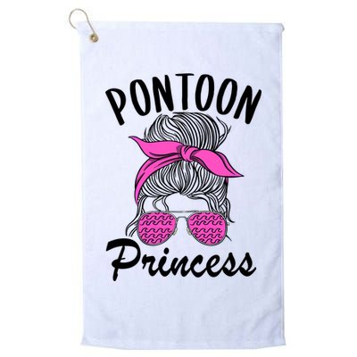 Pontoon Princess Boating Mom Lake Life Funny Pontooning Meaningful Gift Golf Towel