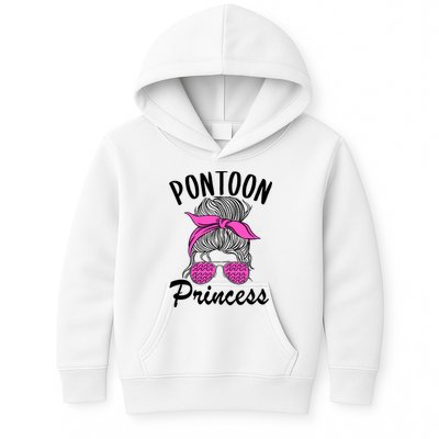 Pontoon Princess Boating Mom Lake Life Funny Pontooning Meaningful Gift Kids Hoodie