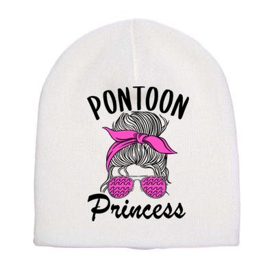 Pontoon Princess Boating Mom Lake Life Funny Pontooning Meaningful Gift Short Acrylic Beanie