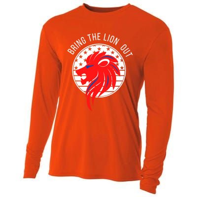 Patriot Party Bring The Lion Out American Conservative Maga Gift Cooling Performance Long Sleeve Crew