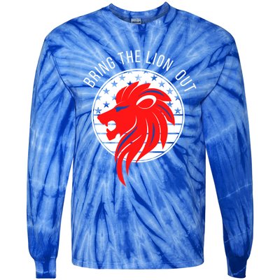 Patriot Party Bring The Lion Out American Conservative Maga Gift Tie-Dye Long Sleeve Shirt