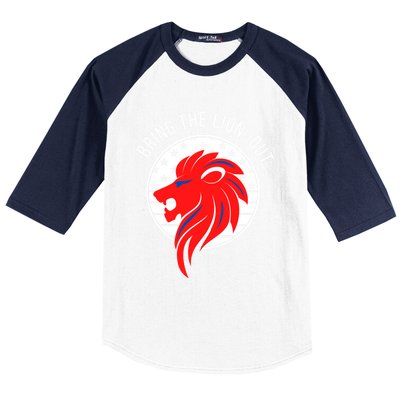 Patriot Party Bring The Lion Out American Conservative Maga Gift Baseball Sleeve Shirt