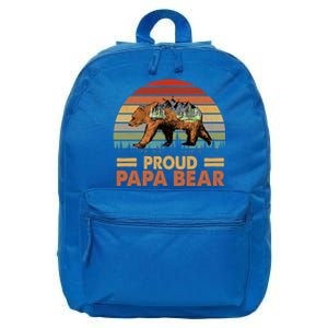 Proud Papa Bear Fathers Day Retro Dad Gift 16 in Basic Backpack