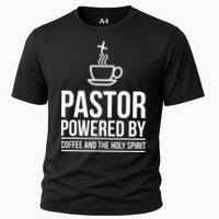 Pastor Powered By Coffe And The Holy Spirit Cooling Performance Crew T-Shirt