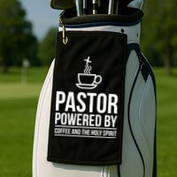 Pastor Powered By Coffe And The Holy Spirit Golf Towel