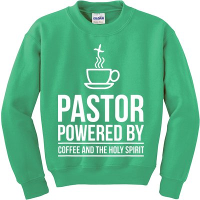 Pastor Powered By Coffe And The Holy Spirit Kids Sweatshirt