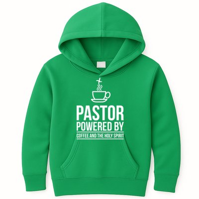 Pastor Powered By Coffe And The Holy Spirit Kids Hoodie