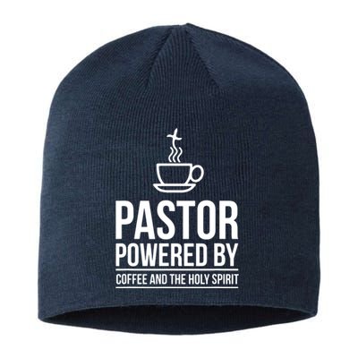 Pastor Powered By Coffe And The Holy Spirit Sustainable Beanie