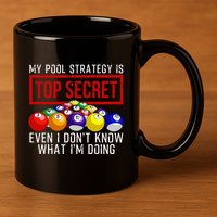 Pool Player Billiards Gift Game Play 11oz C Handle Ceramic Mug