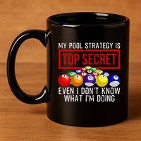 Pool Player Billiards Gift Game Play 11oz C Handle Ceramic Mug