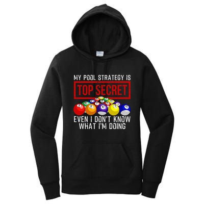 Pool Player Billiards Gift Game Play Women's Pullover Hoodie