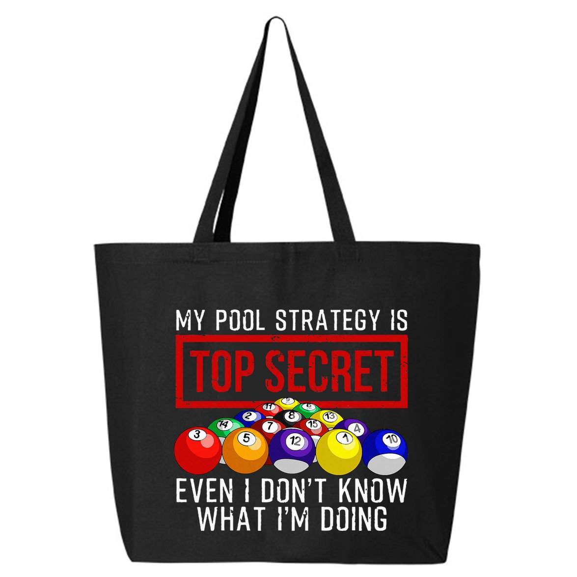 Pool Player Billiards Gift Game Play 25L Jumbo Tote