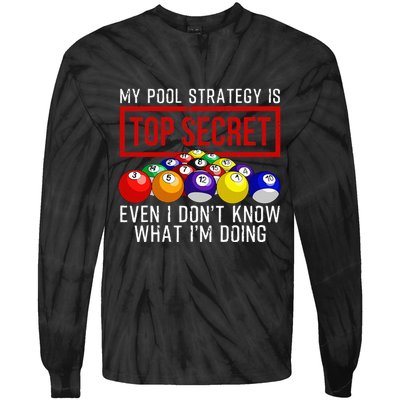 Pool Player Billiards Gift Game Play Tie-Dye Long Sleeve Shirt