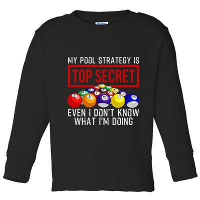Pool Player Billiards Gift Game Play Toddler Long Sleeve Shirt