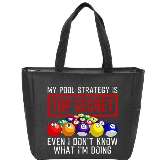 Pool Player Billiards Gift Game Play Zip Tote Bag