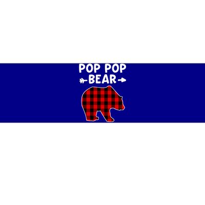 Pop Pop Bear Red Black Plaid Bear Christmas Promoted Grandpa Gift Bumper Sticker