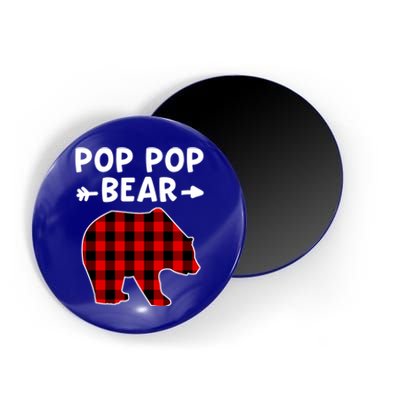 Pop Pop Bear Red Black Plaid Bear Christmas Promoted Grandpa Gift Magnet