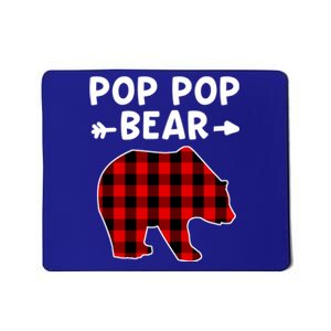 Pop Pop Bear Red Black Plaid Bear Christmas Promoted Grandpa Gift Mousepad