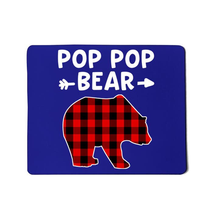 Pop Pop Bear Red Black Plaid Bear Christmas Promoted Grandpa Gift Mousepad