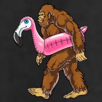 Pool Party Bigfoot Flamingo Men Women Sasquatch Pink Float 11oz C Handle Ceramic Mug
