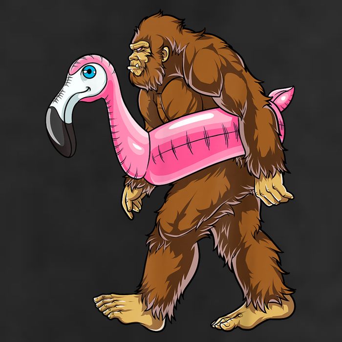 Pool Party Bigfoot Flamingo Men Women Sasquatch Pink Float 11oz C Handle Ceramic Mug