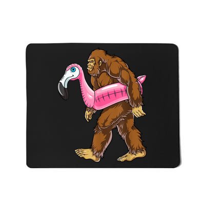 Pool Party Bigfoot Flamingo Men Women Sasquatch Pink Float Mousepad