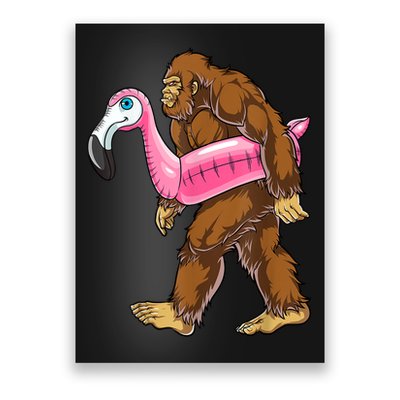 Pool Party Bigfoot Flamingo Men Women Sasquatch Pink Float Poster