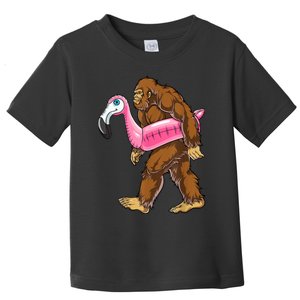 Pool Party Bigfoot Flamingo Men Women Sasquatch Pink Float Toddler T-Shirt