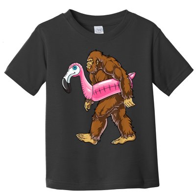 Pool Party Bigfoot Flamingo Men Women Sasquatch Pink Float Toddler T-Shirt