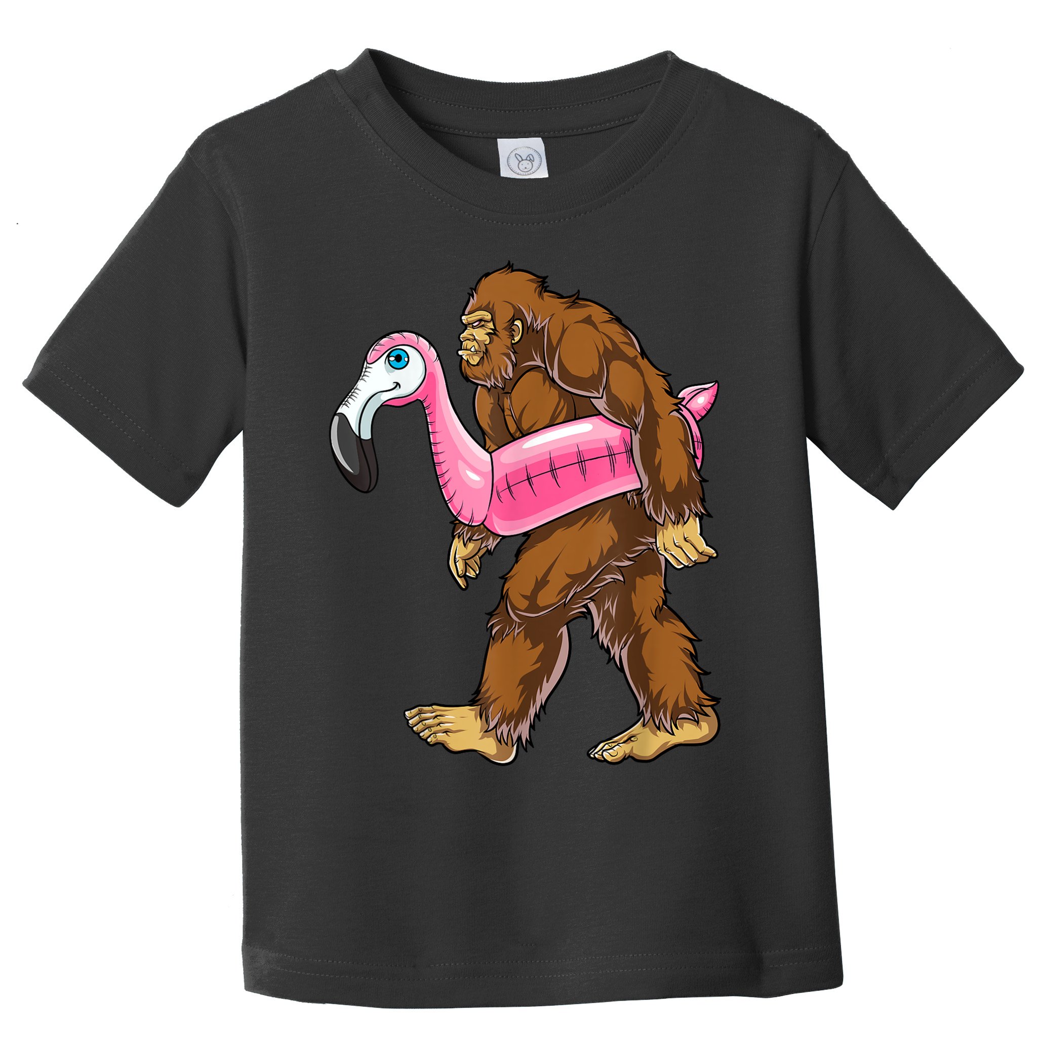 Pool Party Bigfoot Flamingo Men Women Sasquatch Pink Float Toddler T-Shirt
