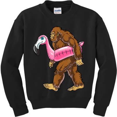 Pool Party Bigfoot Flamingo Men Women Sasquatch Pink Float Kids Sweatshirt