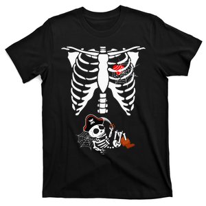 Pregnancy Pirate Baby Skeleton X ray Halloween Costume T-Shirt