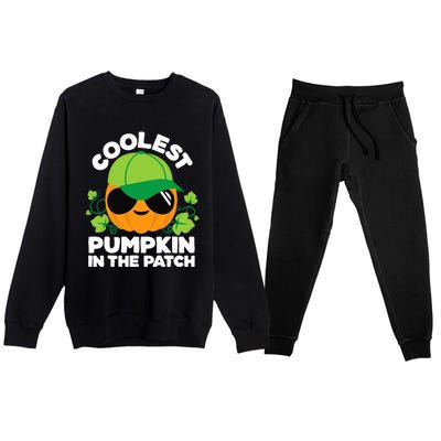 Pumpkin Patch Boy Or Girl Fall Coolest Halloween Premium Crewneck Sweatsuit Set