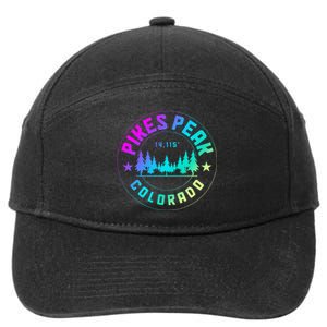 Pikes Peak Colorado Mountain Hiking 7-Panel Snapback Hat