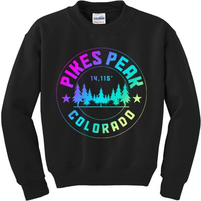 Pikes Peak Colorado Mountain Hiking Kids Sweatshirt