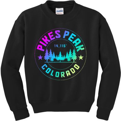 Pikes Peak Colorado Mountain Hiking Kids Sweatshirt