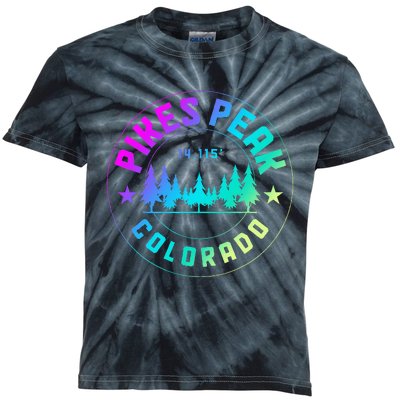 Pikes Peak Colorado Mountain Hiking Kids Tie-Dye T-Shirt