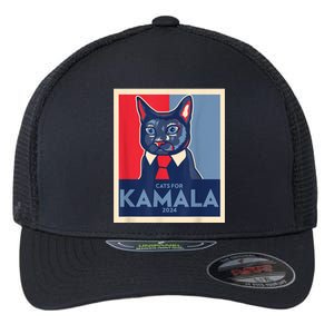 Politically Purrfect Cats For Kamala Harris 2024 President Flexfit Unipanel Trucker Cap