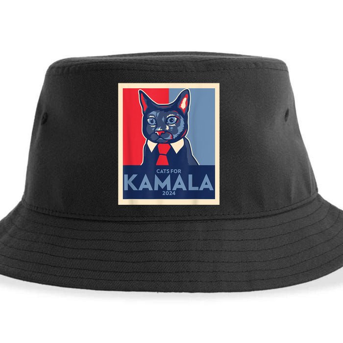 Politically Purrfect Cats For Kamala Harris 2024 President Sustainable Bucket Hat