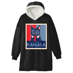 Politically Purrfect Cats For Kamala Harris 2024 President Hooded Wearable Blanket